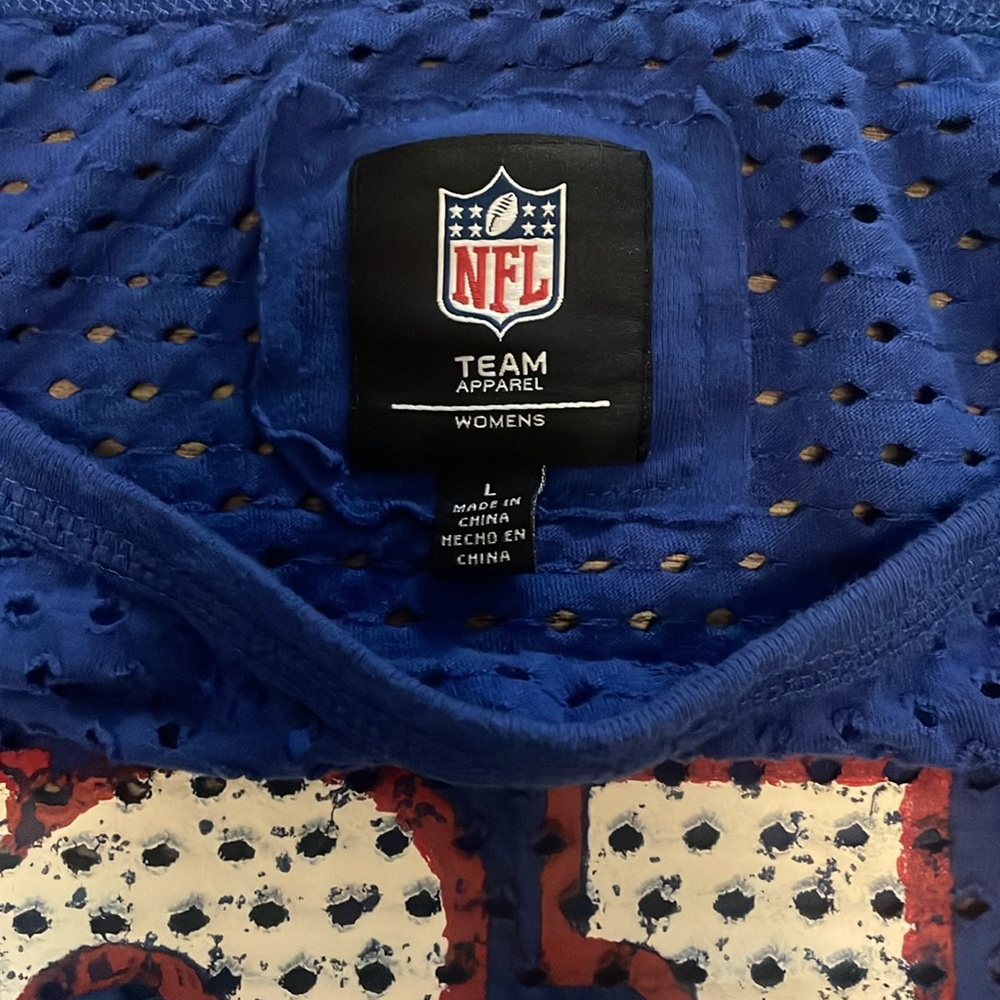 NFL Team Apparel New York Giants Women's Red & Blue Mesh Crew Neck Top, Sz Large - Picture 3 of 7